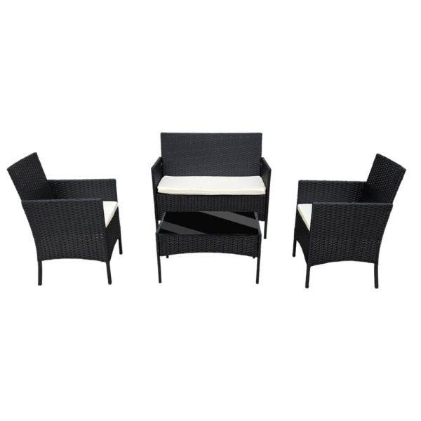 4 Seater Rattan Sofa &amp; Wicker Furniture Set for Garden
