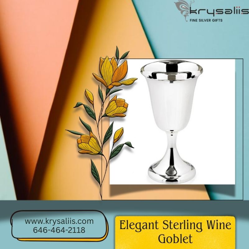 Discover timeless elegance with the Sterling Wine Goblet from Krysaliis Fine Silver Gifts. Crafted with precision and artistry, this exquisite piece blends luxury with functionality, making it perfect for special occasions, celebrations, or as a stunning collectible.